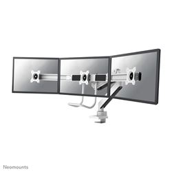 Neomounts by Newstar Select NM-D775DX3WHITE Full Motion Dual Desk Mount (clamp & grommet) with crossbar and handle for three 17-27" Monitor Screens, Height Adjustable (gas spring) - White										